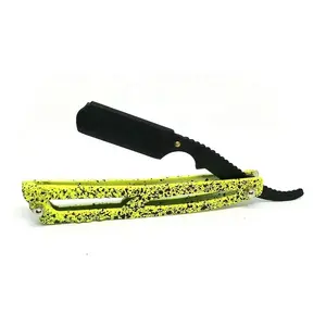 Rasoir de barbier professionnel en gros Rasoir droit Manche fantaisie Texture Couleur Acier inoxydable Rasoir de barbier à gorge coupée - Product Image 1