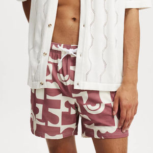 OEM Summer Quick Dry Customized <b>Swim</b> <b>Brief</b> 1 Piece <b>Men's</b> Beach Swimwear Surfing Shorts with Side Pockets 3D Sublimated Print - Product Image 1