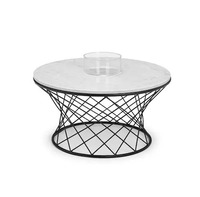 Mesa auxiliar redonda de mármol para Centro, mesa de comedor para sala de estar, diseño personalizado, decoración de granja disponible