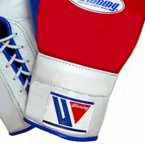 ถุงมือชกมวยแบบผูกเชือก Winning สีแดง ขาว น้ำเงิน หนังแท้คุณภาพพรีเมียม สำหรับฝึกซ้อมและแข่งขันมวย ขนาด 8oz 10oz 12oz - Product Image 4