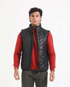 Gilet matelassé personnalisé en couleur, veste à capuche isolée pour homme, fermeture éclair imperméable, coque souple, vêtement élégant, vêtements d'extérieur - Product Image 1