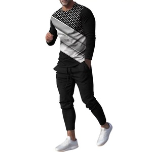 Windbreaker Sudadera en blanco y Conjunto de jogging 2 piezas Gym Fitness Chándal a prueba de viento Sweatsuit Chaquetas para hombre - Product Image 3