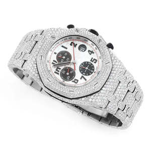 Premium Quality Flooded Iced Out Moissanite Quartz Stainless Steel Fashion Luxury Men <b>Watch</b> - Product Image 4