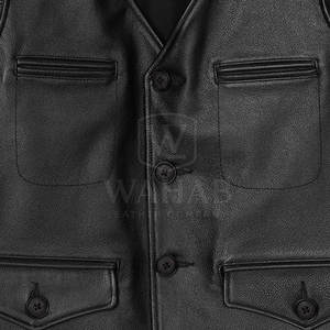 High Quality Leather <b>Vest</b> For <b>Men</b> Lightweight Material Perfect Design <b>Of</b> Leather <b>Vest</b> For Any Occasion - Product Image 5