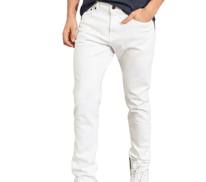 High Street Fashion hommes blanc homme Jean Denim Jeans personnalisé propre logo tenue décontracté Top qualité jean hommes pantalon prix raisonnable - Product Image 1