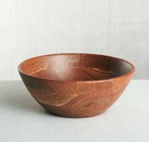 Cuencos de madera de acacia para servir, redondos para ensaladas, frutas, alimentos, nueces, cuenco de masa hecho a mano de alta calidad, cuenco de madera a la venta - Product Image 4