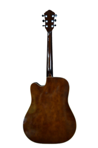 Guitare acoustique Solobeat 40 pouces en acajou clair naturel, avec pan coupé, 6 cordes, plaque de protection, finition vernie polie, vente en gros OEM, acier - Product Image 2