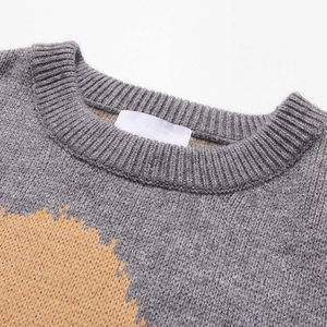 Custom Make OEM & ODM <b>Men</b> <b>Sweaters</b> Jacquard Cartoon Pullover Knitwear Fashion Knit <b>Sweater</b> Crew Neck Cotton Black Custom <b>Sweater</b> - Product Image 5