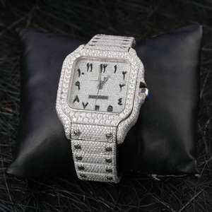 Haute qualité automatique mécanique personnalisé fait à la main D couleur VVS Moissanite diamant glacé Hip Hop montre en acier inoxydable meilleur prix - Product Image 6