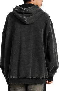 เสื้อกันหนาวมีฮู้ดโอเวอร์ไซส์ผ้าฝ้าย100% มีฮู้ดโอเวอร์ไซส์วินเทจออกแบบได้ตามต้องการ - Product Image 3