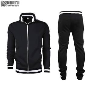 Nueva moda invierno sólido 2 piezas con capucha pantalones cortos conjunto ropa de calle en blanco cuarto Zip Wind Breaker algodón Chándal fútbol - Product Image 1