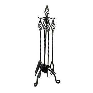 Country style iron fire tools <b>set</b> with forged tools and antique craftsmanship for charming home <b>fireplace</b> use - Product Image 2