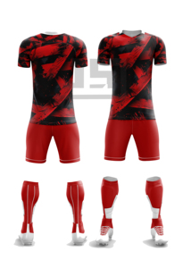 Conjunto de Uniforme de Fútbol, Camiseta y Pantalones Cortos de Alto Rendimiento, Duraderos y Transpirables, 100% Poliéster, Nombre del Equipo Personalizado para Torneos - Product Image 5