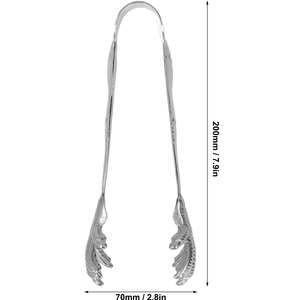 Pinzas para servir hielo con garra de águila plateada, herramientas de barra de acero de agarre afilado para barra de café, postres, ensaladas, elementos esenciales para fiestas de azúcar helada - Product Image 2