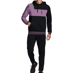 Survêtement personnalisé avec logo pour homme, jogging de haute qualité, ensemble de survêtement noir d'entraînement, survêtement uni pour homme - Product Image 1
