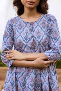 Robe en coton imprimée à la main avec motif trèfle, style bohème, décontractée, occasionnelle, pour les vacances d'été, pour femmes - Product Image 3