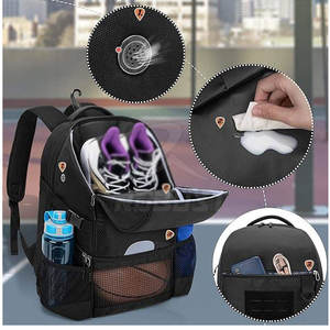 Bolsa de Baloncesto Multifuncional de Nailon/Poliéster para Exteriores, Diseño Moderno, Capacidad de 30-40L, Logotipo Personalizado, Venta al por Mayor para Hombre - Product Image 2