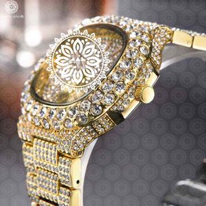 Charm Jewells Montre de luxe en cristal pour femme, analogique, à quartz, cadran carré en or jaune, 38 mm, style bijoux de mode - Product Image 5