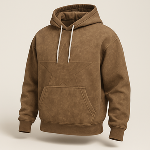 Vente en gros de sweat-shirt à capuche de printemps 100% coton tissé écologique uni et ample avec logo personnalisé unisexe pour hommes - Product Image 5