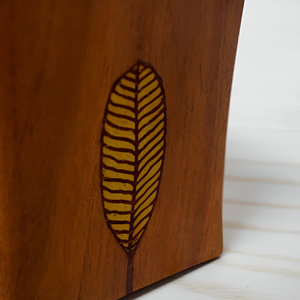 Decorative Leaf Design Wooden Cutlery Holder Best Wood Spoon and Fork Box Kitchen & Tabletop - Product Image 4