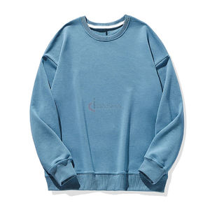 Pull en coton épais de haute qualité sweats unisexes surdimensionnés chauds avec logo personnalisé col rond streetwear pour hommes pour l'hiver - Product Image 5