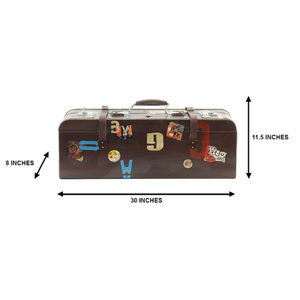 Valise en bois vintage pour décoration de maison et de bureau Technique peinte à la main - Product Image 3