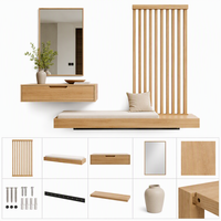 Muebles de Entrada para Casa de Huéspedes de Estilo Contemporáneo Vantel con Banco Zapatero y Sistema de Almacenamiento de Abrigos