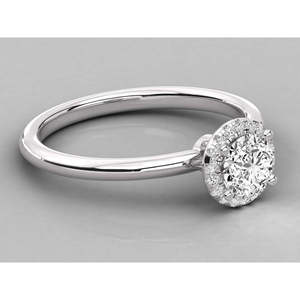 แหวนเพชรเม็ดเดี่ยวทรงกลมทองคำขาว 14K สำหรับสุภาพสตรี แหวนเพชรทรงมาร์คีส์สำหรับหมั้น พร้อมใบรับรอง IGI เทคโนโลยีการฝังเพชร - Product Image 2