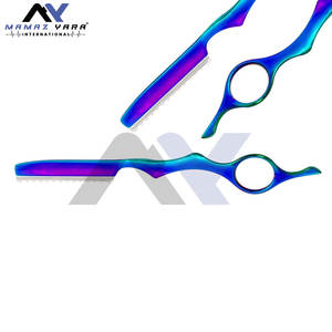 Rasoir de coiffure professionnel en acier inoxydable de qualité supérieure pour la texturation, l'amincissement et la coupe - Finition arc-en-ciel multicolore - Product Image 5