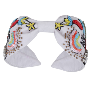 Bandeau pour cheveux brodé et perlé pour femmes et enfants, de haute qualité, multicolores, tendance - Product Image 4