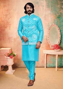 Nuevos diseños de ropa de seda india y pakistaní, pijama Koti Kurta con espejo para bodas y festivales - Product Image 6