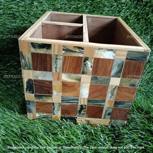 Soporte para cubiertos de nuevo diseño con nuevo diseño de incrustaciones de resina elegante Caddy de cubiertos con múltiples compartimentos para cuchara tenedores y cuchillos - Product Image 3