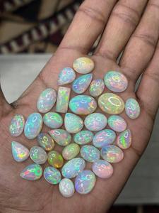 100% naturel éthiopien opale Cabochon lâche multi feu à facettes ovale poire arc-en-ciel couleur cristal blanc pour la fabrication de bijoux opale, - Product Image 3