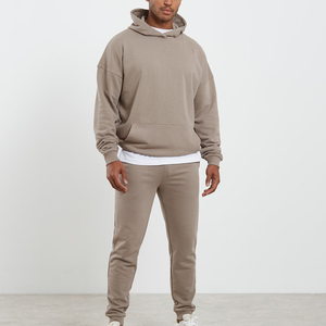 เสื้อฮู้ดดี้ผ้าฟลีซคอตตอนหนานุ่มทรงโอเวอร์ไซส์ ไหล่ตก ทรงหลวม สไตล์ลำลอง สำหรับผู้ชาย - Product Image 4