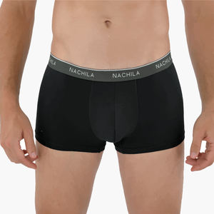 Sous-vêtements pour hommes en bambou respirant avec impression de logo personnalisé, taille plus, caleçons boxer doux, écologiques, antimicrobiens, tricotés, ODM - Product Image 3