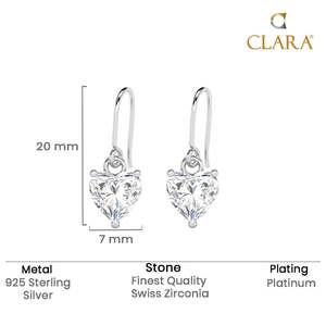 NOVAMART Fine <b>Silver</b> Heart's Desire Solitaire Dangle Drop Earrings Gold Plated Quartz Pearl Diamond Ruby <b>Stud</b> for Wedding Party - Product Image 5