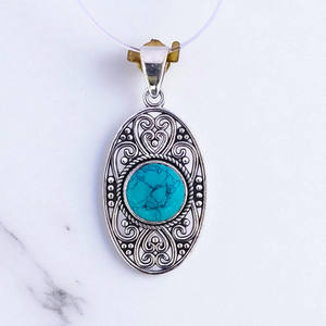 Colgante de piedras preciosas de primera calidad, diseño de piedras preciosas naturales, joyería de plata para mujer - Product Image 2