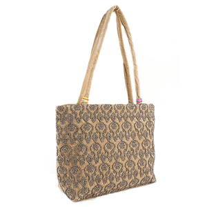 Sac à main brodé pour femme - Camel - Product Image 1