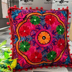 16" Sofa Pillow Vintage Suzani Embroidery Cushion Covers Handmade Art Home Cases Decorative Embroidery Cushion art