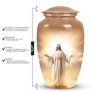 Urnas Funerarias Clásicas de Jesucristo para Cenizas de Adultos, Precio Bajo al por Mayor, Urnas Funerarias Decorativas de Metal, Frascos para Guardar Cenizas - Product Image 5