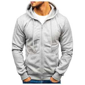 Sudadera informal de invierno para hombre, Sudadera con capucha, abrigo acolchado de felpa francesa de alta calidad, cremallera bordada, diseño sólido siguiente - Product Image 5