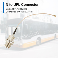 Câbles coaxiaux étanches en cuivre avec connecteur N mâle vers prise UFL, assemblages de câbles RF Pigtail RG1.13/RG178 50 ohms