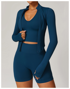 Ensemble de yoga 3 pièces pour femmes, design personnalisé, taille haute, yoga, fitness, sport, séchage rapide, soutien-gorge de sport, leggings de sport - Product Image 2