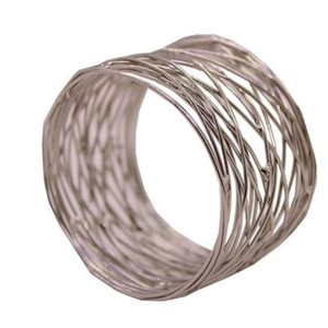 Ensemble de 6 ronds de serviette en métal de qualité supérieure porte-mouchoirs en forme de feuille pour dîner, banquets de mariage, table, garnie - Product Image 4