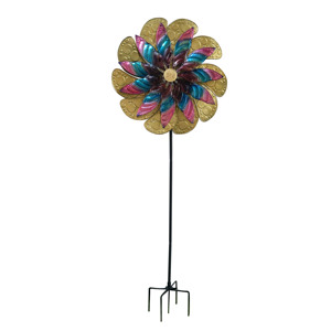 Patio Art <b>Ornament</b> Weather Resistant Durable Steel <b>Tall</b> Wind Spinner Powered Sculpture for Home <b>Garden</b> Landscape Decoration - Product Image 6