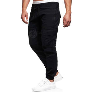 Pantalones de chándal deportivos de gran tamaño para hombre, ropa de calle elegante de Color sólido, Jogger, logotipo personalizado, tela de lona, bolsillos para pantalones Cargo - Product Image 6