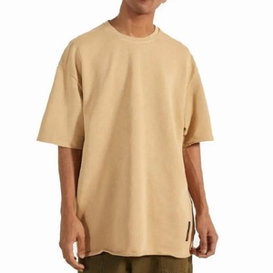 Première classe qualité homme col rond solide O cou goutte épaule hommes t-shirts en gros pas cher prix de l'usine - Product Image 5