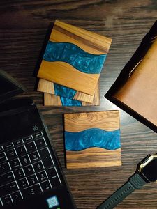 Best Theme Design Wood Epoxy <b>Table</b> <b>Coaster</b> Best for Parties and Other Functions Tableware Decorative Beast Design <b>Coaster</b> - Product Image 4