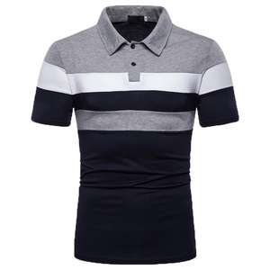 Vente chaude de polos décontractés pour hommes avec logo personnalisé à manches courtes Tissu imprimé golf Chemise vierge - Product Image 1