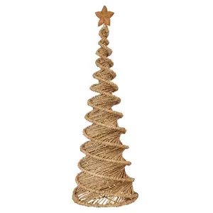 Handwoven Spiral <b>Cone</b> <b>Tree</b> Natural Seagrass <b>Christmas</b> <b>Tree</b> Decoration Seagrass <b>Christmas</b> <b>Tree</b> With Star for <b>Christmas</b> Decoration - Product Image 4